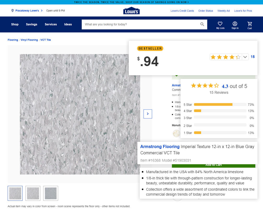 Lowe's Data Fields