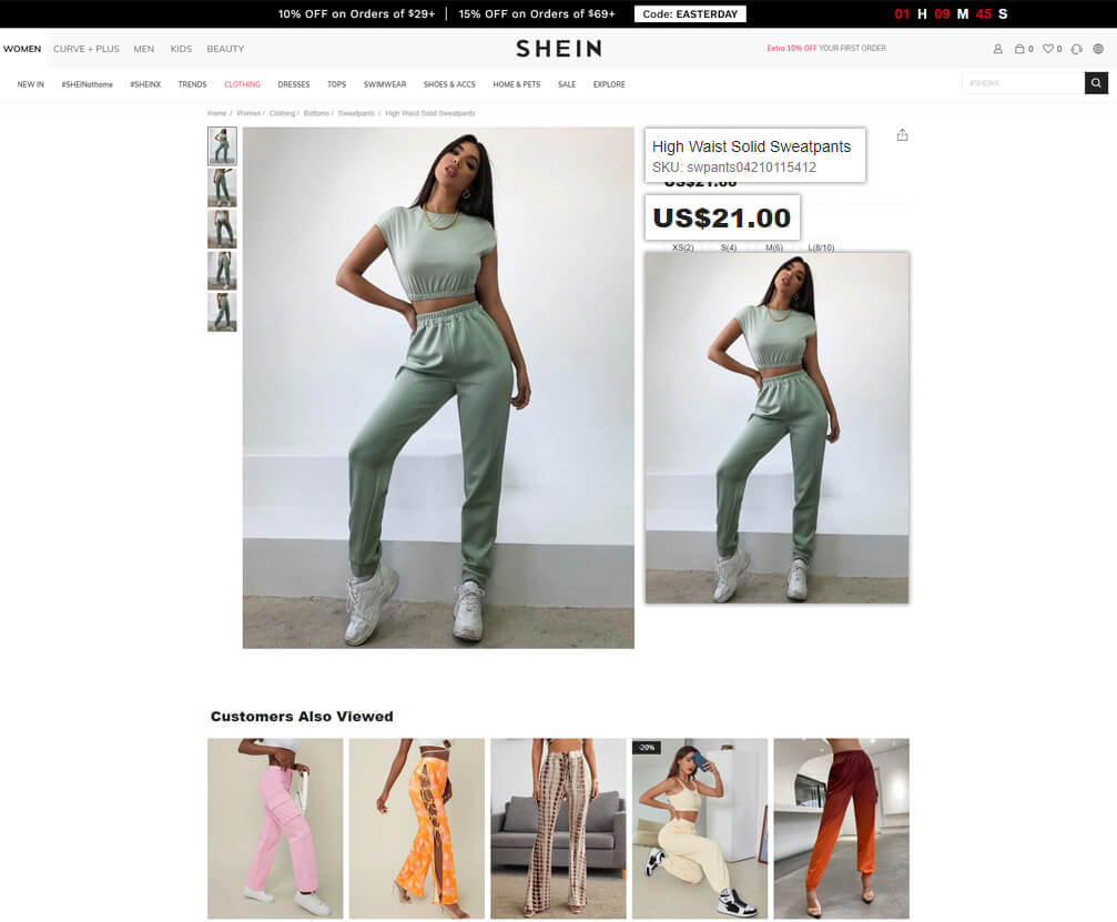 Shein data scraping